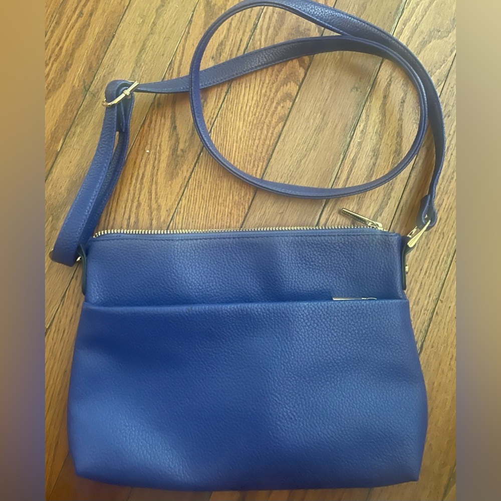 Blue Crossbody Bag - Women's Leather Shoulder Bag - Picture 2 of 4